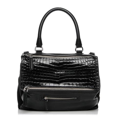 GIVENCHY Smooth Calfskin Crocodile Embossed Medium 